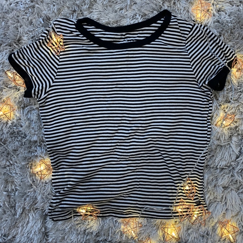 Black and white striped tee
